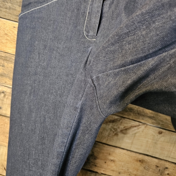 W Work To Weekend Womens Dark Blue Wide Leg White Stitching  Pants Size 10 - Picture 6 of 11